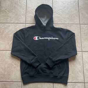 Black Champion Logo Hoodie